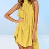 Summer Women Halter Sleeveless Sexy Fashion Dress Holiday Ladies Irregular Party Mini Dresse Female Beach Casual Loose Dress5776369