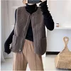 Kvinnors västar x2094 Autumn Winter Polyester Sherpa Waistcoat för kvinnor ärmlös faux päls ytterkläder blixt