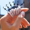 Silver Women Wedding Ring Vintage Fashion Jewelry CZ Diamond Engagement Rings Gift with Box2379