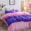 Ensembles de literie Ensemble de literie dégradé rose violet housse de couette confortable taies d'oreiller couette douce drap de lit literie de mode se vendent bien 231025