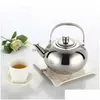 Water Bottles 0.9L Stainless Steel Teapot Coffee Pot Kettle With Tea Leaf Infuser Filter Maker Kung Fu Set Qw9609 Drop Delivery Home G Dhfmc