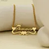 Colares de pingente Três corações de amor iniciais personalizadas coroa nome colar 18k banhado a ouro pingente horizontal personalizado presente diário para mulheres q231026