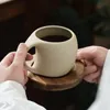 Tasses Vintage en céramique tasse à café soucoupe Art moderne expresso Couple cadeau bureau tasse Fine thé ami décoration de la maison nordique 231026