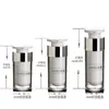 100 stücke 15 ml 30 ml 50 ml Silber Airless Flasche Acryl Vakuumpumpe Flaschen Lotion Flasche Verwendet Für kosmetische Ggkah