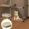 Porte-chats, Cage d'intérieur domestique, très grand espace, chats adultes, chaton, assemblage gratuit, produits pour animaux de compagnie, litière, armoire de Villa de luxe F