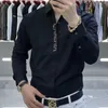 Camisas casuais masculinas camisa de manga longa primavera e outono negócios respirável não-passar topos de alta qualidade