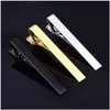 Krawattenklammern Klassische Männer Pin von Casual Style Clip Modeschmuck für Männer Exquisite Bar Silber und goldene Farbe Drop Lieferung Manschettenknöpfe CL DH7WK