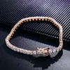 Fabrikspris VVS Moissanite Diamond Tennis Armband Rose Gold Plate Moissanite Chain Hip Hop Jewelry