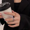 Band Ringen KADRUFI Zoete Y2K Kleurrijke Koreaanse Mode Glanzende Opening Verstelbare Hartvorm Kristal Vinger Ring Sieraden Gift 231025