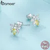 Stud Bamoer 925 boucles d'oreilles en argent Sterling abeille pour femmes Zircon boucles d'oreilles mode bijoux d'anniversaire cadeaux YQ231026