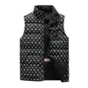 Men's Vests Reversible Waistcoat For Men And Women Fashion Printed Stand Collar Sleeveless Jackets Autumn Warm Cotton Padded Vest Bodywarmer