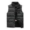 Gilets pour hommes Gilet réversible pour hommes et femmes Mode imprimé col montant vestes sans manches automne chaud coton rembourré gilet bodywarmer