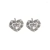 Stud Earrings 925 Sterling Silver Zircon Bowknot Earring For Women Girl Pearl Fashion Love Heart Design Jewelry Party Gift Drop