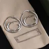 Designer Women Hoop Earrings Silver Alloy Chic Huggie Studs With Gift Box Package Christmas Valentine Day