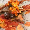 クリスマスの装飾50cm秋の花輪の装飾人工メープルの葉のカボチャの白い果物の木の毛ガーランドハロウィーン装飾231025