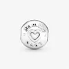 100% 925 Sterling Silver Love Family Heart Clip Charms Fit Original Bracelet à breloques européen Mode Femmes Mariage Fiançailles Jew268L