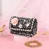 Evening Bags Brazil Fashion Baby Girl Hand Bag Kids Cute Elegant Rainbow Color Pearl Bags Portable Korean Style One-Shoulder Messenger Bag 231026