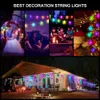 Noel Dekorasyonları Veranda Işıkları Açık Dış String 48ft RGB Renk Değiştiren G40 Sıcak Beyaz Led Ampuller Akıllı Tatil Lambası 231026