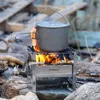 Poêles Tomshoo Camping en plein air poêle à bois avec Barbecue Grill Portable poêle à bois bois avec support de Barbecue chauffage à bois 231025