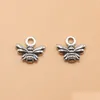 Charms 200Pcs/Lot Sier Color Bee Number Pendant Necklace Handcrafts Making Findings Jewelry 10X11Mm Drop Delivery Components Dhboj