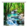 Shower Curtains Natural Scenery Shower Curtain Set Forest Waterfall Spring Landscape Home Bathtub Decor Waterproof Polyester Bathroom Curtains 231025