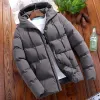 New Men's Parkas 2022 Autumn Winter Men's Jacket Coat Casual Hooded Parka Men Thick Warm Zipper Jacket Outerwear Oversized