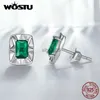 Stud Wostu 925 Sterling Gümüş Güzel Pembe Kalp Küpe Kadınlar için Temiz Zirkon Damla Kulak Turkları Düğün Partisi Hediyesi Yeni YQ231026