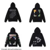 Sweatshirts gevşek ceket 2023 moda kazak boyalı ok karga şerit %70 Hoodie Erkek ve Kadınlar Dışı Hoodies Off Pullover Hooded Moda Blackwhite Z90B