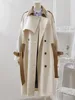 Trench da donna Beibai Spell Khaki Cappotto lungo Donna Autunno Design di grande nome Doppiopetto sopra il ginocchio Per