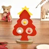 木製の小さなクリスマスツリーの装飾品子供のDIY知的おもちゃミニクリスマスツリーテーブルトップクリスマスギフト卸売