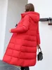 Kvinnor Down Parkas 2023 Winter Parka Long Coat Women Whitethick Warm Cotton Fashion Hooded Puffer Windproof Snow Overcoat 231026