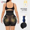 Femmes Shapers Qtree femmes bout à bout corps Shaper hanche rembourré Shorts taille haute courbe minceur ventre contrôle culotte Shapewear 231025