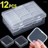 Storage Boxes Jewelry Transparent Beads Plastic Packaging Rectangle Earrings Container Organizer Case 6/12pcs For Mini