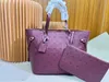 2 Stück Handtasche Designer Umhängetaschen Luxushandtaschen Never ful Flower Tragetaschen Neue Farbe Mode Geldbörse Dame Einkaufstaschen Große Kapazität Taschen Geldbörsen Hohe Qualität