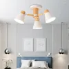 Kroonluchters Nordic massief houten plafondlamp Moderne kroonluchter Woonkamer E27 Slaapkamerlamp El Restaurant Verlichting