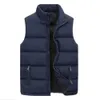 Men's Vests Men's Jacket Winter Warm Coats for Men Thickened Stand Collar Down Vest Oversized Jackets Puffer Vest Sleeveless Zipper Coat 231026