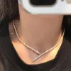 Luxe Banketketting Designer Hanger Kettingen Goud Volledige Zirkoon Slangvorm Ronde Choker Voor Vrouwen Sieraden Met Doos Feestcadeau Bruiloft Liefhebbers