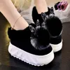 Slippers Style Cotton Slippers Women Winter Cute Fur Ball Bag Heel Cotton Shoes Home Warmth Thick-soled Cotton Boots Women 231026