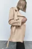 Kadın Trençkotları 1 Bahar Sonbahar Sokak Giyim Kadınlar İçin Çifte Kesin Kısa Ceket Klasik Uzun Kollu Kemer Rüzgar Yem
