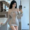 Sexy Set Sexy See-through Sweater Hollow Body Oversized Dress Porn Woman Costume Sensual Lingerie Well-looking Underwear Backless Pajamas 231026