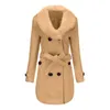 Trench da donna 2023 Autunno Inverno Donna Giubbotti Risvolto in lana Cappotto doppiopetto Outwear Elegante soprabito da donna Plus Size