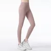 Active Pants Lu LOGO med hög midja yogapockar kvinnor naken mage kontroll sport gymnel leggings kvinnliga träning tights sportw