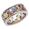 Bague multicolore en diamant creux pour femmes, bijoux simples en Zircon