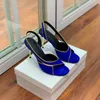 2024 Designer New Shoes Sexy Fashion Dress Brilliant Leather Luxury Slim High Heel Sandals Network Red Star Network Red Same Style Splice Pointed Sandals 35-42