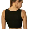 Completo da yoga Imbottiture rimovibili Sport Crop Top Donna Flessibile Kink Fitness Canotta da ballo Reggiseno Quick Dry Solid Gym Jogger Tank Sports