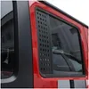 Otros accesorios exteriores Puerta trasera del automóvil Ventana Panel de tira de vidrio Ajuste para Jeep Wrangler Jk 2007- Accesorios exteriores Entrega de gotas A Dhwzn