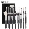 Outils de maquillage BEILI ensemble de pinceaux noirs professionnels poils de chèvre naturels fond de teint poudre Contour fard à paupières maquillage 231025