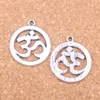 32pcs Antique Silver Plated Bronze Plated Yoga OM Charms Pendant DIY Necklace Bracelet Bangle Findings 25mm276B