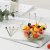Forks 20 Pieces Cocktail Sticks Stainless Steel Picks Fruit Toothpicks Wine Stirring Kitchen Cooking For Bar Accessory