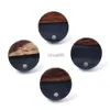 Stud 20Pairs Walnut Wood Resin Earring Base Accessories with Pins Round for DIY Women Wooden Earrings Connectors Jewelry Making YQ231026